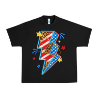 Black America lightning bolt Urban Heavy Tee - texasbilliewilder