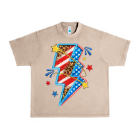 French Oak America lightning bolt Urban Heavy Tee - texasbilliewilder
