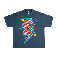 Midnight Navy America lightning bolt Urban Heavy Tee - texasbilliewilder