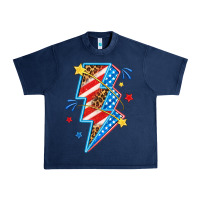 Navy America lightning bolt Urban Heavy Tee - texasbilliewilder