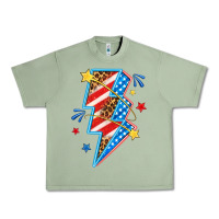 Oil Green America lightning bolt Urban Heavy Tee - texasbilliewilder
