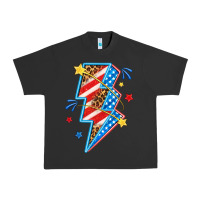 Pigment Black America lightning bolt Urban Heavy Tee - texasbilliewilder