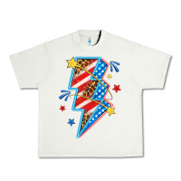 Pistachio America lightning bolt Urban Heavy Tee - texasbilliewilder