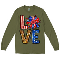 Army Green Love sunflower Long Sleeve Tee - Neo Western