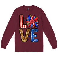 Burgundy Love sunflower Long Sleeve Tee - Neo Western
