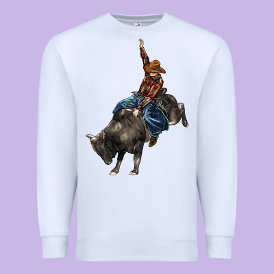 Western Rodeo Bullfighter Premium Sweatshirt Designed By Barkaloodesign
