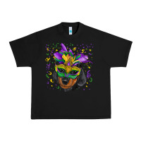 Black mardi gras mask dachshund puppy Urban Heavy Tee - RanaPortraitStore