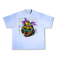 Grape Ice mardi gras mask dachshund puppy Urban Heavy Tee - RanaPortraitStore