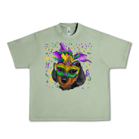 Oil Green mardi gras mask dachshund puppy Urban Heavy Tee - RanaPortraitStore