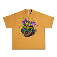Peanut Butter mardi gras mask dachshund puppy Urban Heavy Tee - RanaPortraitStore