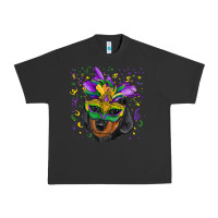Pigment Black mardi gras mask dachshund puppy Urban Heavy Tee - RanaPortraitStore