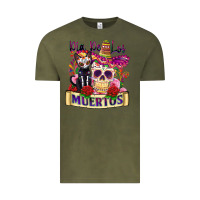 Vintage Olive dia de los muertos Vintage Tee - Zillion Design Studio