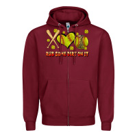 Burgundy rub some dirt on it softball Zipper Hoodie - JahusDesignShop