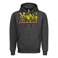 Charcoal Heather rub some dirt on it softball Zipper Hoodie - JahusDesignShop