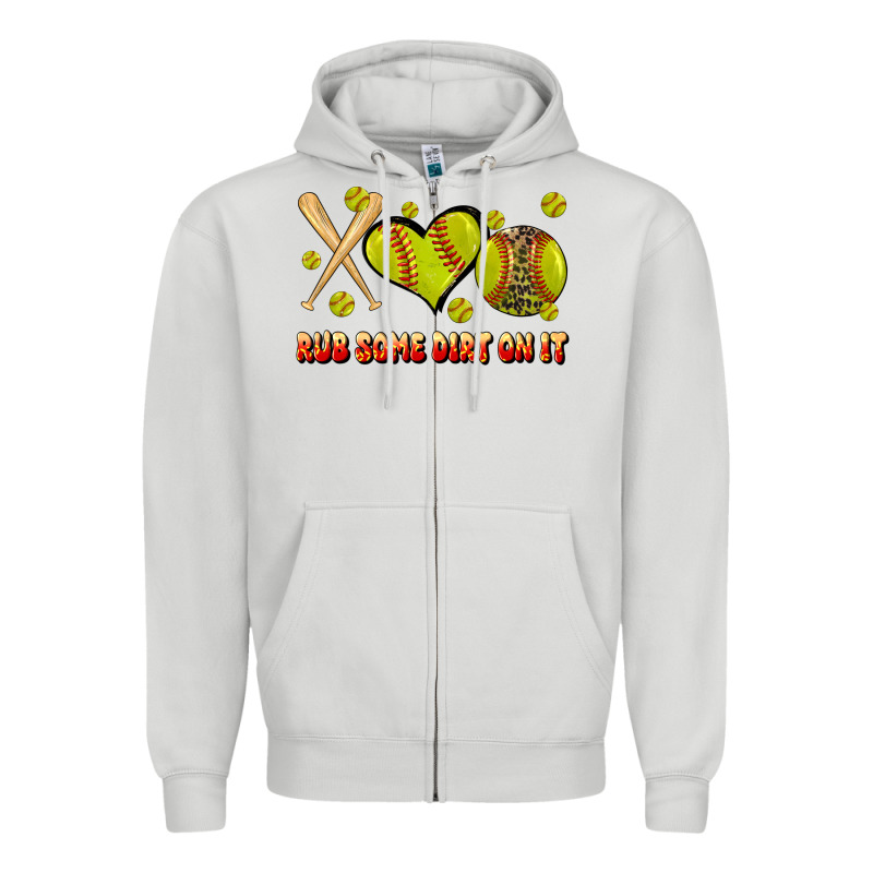 Rub Some Dirt On It Softball Zipper Hoodie by JahusDesignShop | Teevron