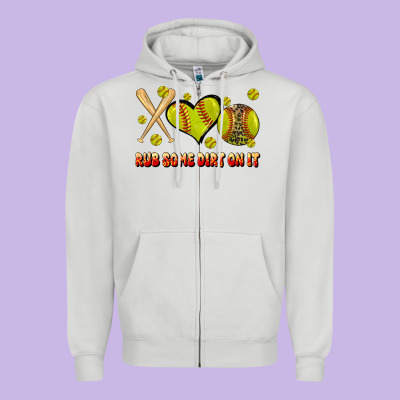 Rub Some Dirt On It Softball Zipper Hoodie Designed By Jahusdesignshop