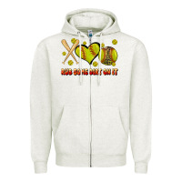 Oatmeal Heather rub some dirt on it softball Zipper Hoodie - JahusDesignShop
