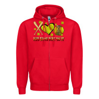 Red rub some dirt on it softball Zipper Hoodie - JahusDesignShop