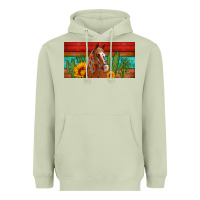 Matcha aztec horse cactus and sunflowers license plate template Heavyweight Hoodie - Artiststas