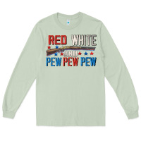 Matcha Red white and pew pew pew Long Sleeve Tee - CowGirlArtShop