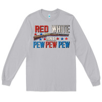 Moon Dust Red white and pew pew pew Long Sleeve Tee - CowGirlArtShop