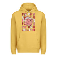 Antique Gold merry christmas smiling face Premium Hoodie - MaliasSmallBusiness