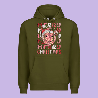 Merry Christmas Smiling Face Premium Hoodie Designed By Maliassmallbusiness