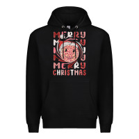 Black merry christmas smiling face Premium Hoodie - MaliasSmallBusiness