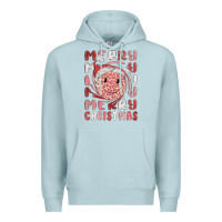 Blue Mist merry christmas smiling face Premium Hoodie - MaliasSmallBusiness