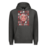 Charcoal Heather merry christmas smiling face Premium Hoodie - MaliasSmallBusiness