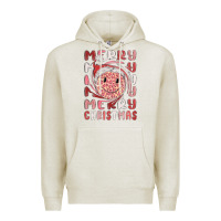 Oatmeal Heather merry christmas smiling face Premium Hoodie - MaliasSmallBusiness
