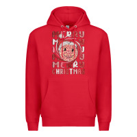 Red merry christmas smiling face Premium Hoodie - MaliasSmallBusiness