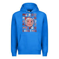 True Royal merry christmas smiling face Premium Hoodie - MaliasSmallBusiness