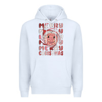 White merry christmas smiling face Premium Hoodie - MaliasSmallBusiness