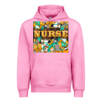 Fuchsia Pink Green And Yellow Nurse Urban Hoodie - LillyAllenDesigns