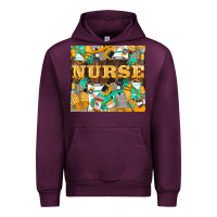 Mauve Wine Green And Yellow Nurse Urban Hoodie - LillyAllenDesigns