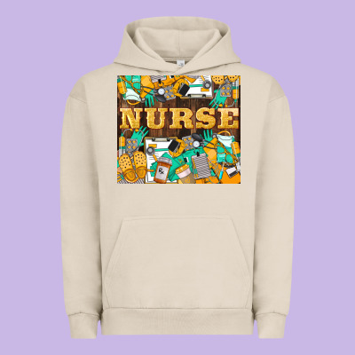 Green And Yellow Nurse Urban Hoodie Designed By Lillyallendesigns