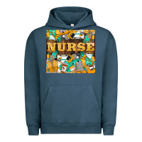 Pigment Midnight Navy Green And Yellow Nurse Urban Hoodie - LillyAllenDesigns