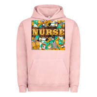 Pigment Salmon Green And Yellow Nurse Urban Hoodie - LillyAllenDesigns