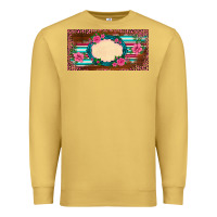 Antique Gold western pink flovers leopard serape   license plate template Premium Sweatshirt - BarkalooDesign