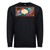 Western Pink Flovers Leopard Serape   License Plate Template Premium Sweatshirt | Teevron