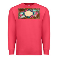 Cardinal western pink flovers leopard serape   license plate template Premium Sweatshirt - BarkalooDesign