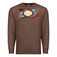 Chestnut western pink flovers leopard serape   license plate template Premium Sweatshirt - BarkalooDesign