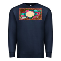 Navy western pink flovers leopard serape   license plate template Premium Sweatshirt - BarkalooDesign