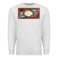 Oatmeal Heather western pink flovers leopard serape   license plate template Premium Sweatshirt - BarkalooDesign