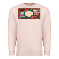 Pale Pink western pink flovers leopard serape   license plate template Premium Sweatshirt - BarkalooDesign