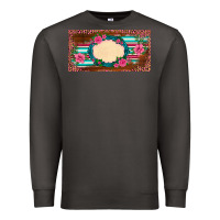 Smoke western pink flovers leopard serape   license plate template Premium Sweatshirt - BarkalooDesign