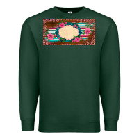 Sports Green western pink flovers leopard serape   license plate template Premium Sweatshirt - BarkalooDesign