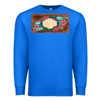 True Royal western pink flovers leopard serape   license plate template Premium Sweatshirt - BarkalooDesign
