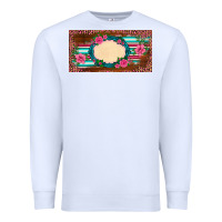 White western pink flovers leopard serape   license plate template Premium Sweatshirt - BarkalooDesign